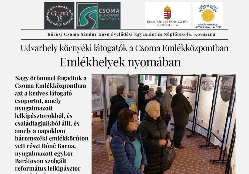 Udvarhely környéki látogatók Háromszéken – emlékhelyek nyomában