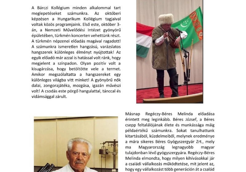 Kollégiumi képzés és előadások
